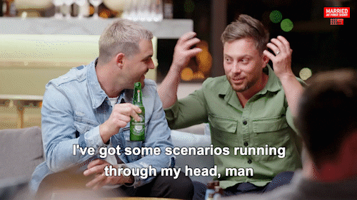 A gif of someone saying the word 'scenarios'